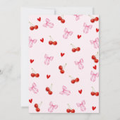 Cherry Sweet Birthday Cherries 1st Birthday 招待状 (裏面)