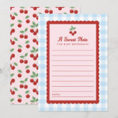 Cherry Sweet Note Baby Shower Flat Advice Card アドバイスカード (正面/裏面)