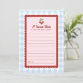 Cherry Sweet Note Baby Shower Flat Advice Card アドバイスカード (スタンド正面)
