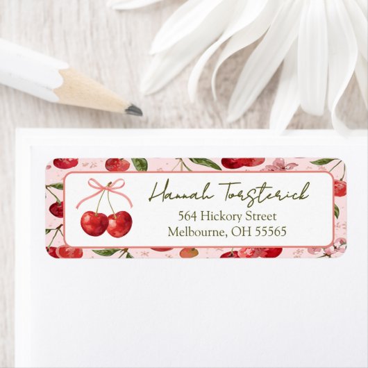 Cherry Sweet return address label ラベル (インサイチュ)