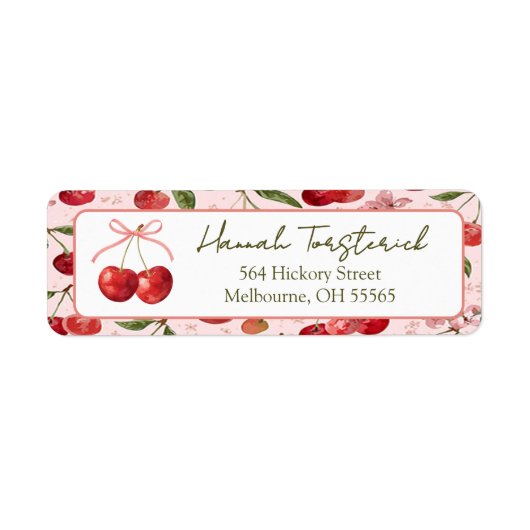 Cherry Sweet return address label ラベル (正面)