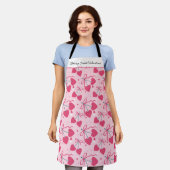 Cherry Sweet Valentine Apron | Editable Cute Cherr エプロン (着用した状態)