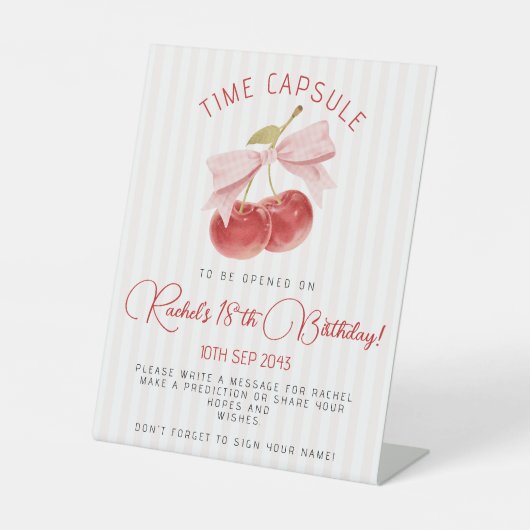 Cherry Time Capsule Table Sign 台座サイン (正面)