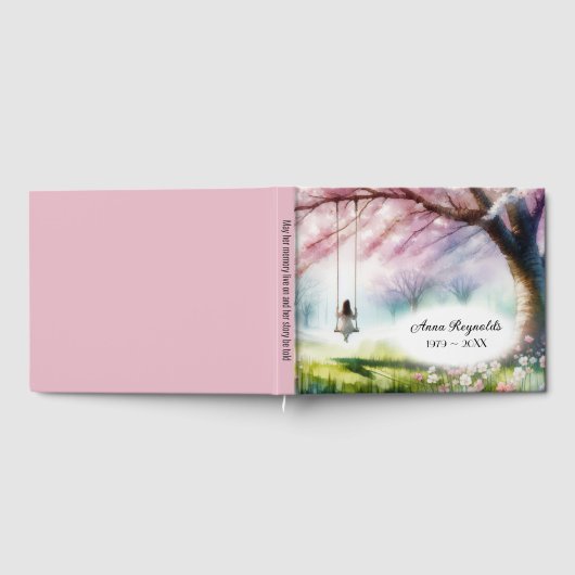Cherry Tree With Girl On a Swing For Funeral ゲストブック (全面)