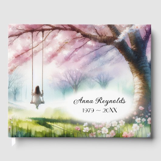 Cherry Tree With Girl On a Swing For Funeral ゲストブック (正面)