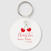 Cherry two 2nd birthday red cherry kids simple  キーホルダー (裏面)