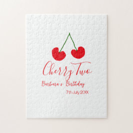 Cherry two 2nd birthday red cherry kids simple  ジグソーパズル
