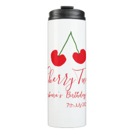 Cherry two 2nd birthday red cherry kids simple  タンブラー