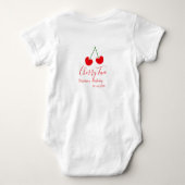 Cherry two 2nd birthday red cherry kids simple  ベビーボディスーツ (裏面)