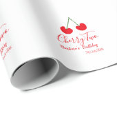 Cherry two 2nd birthday red cherry kids simple  ラッピングペーパー (ロールコーナー)