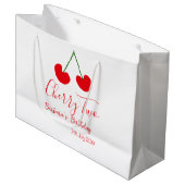 Cherry two 2nd birthday red cherry kids simple  ラージペーパーバッグ (正面アングル)