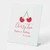 Cherry two 2nd birthday red cherry kids simple 台座サイン (正面)