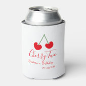 Cherry two 2nd birthday red cherry kids simple  缶クーラー (缶正面)