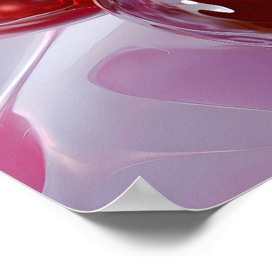 Cherry Vibes – Abstract Heart Cherries  Love Art  ポスター (角)