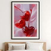 Cherry Vibes – Abstract Heart Cherries Love Art ポスター