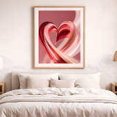 Cherry Vibes Heart Swirl–Modern Love Abstract Art  ポスター