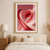 Cherry Vibes Heart Swirl–Modern Love Abstract Art  ポスター