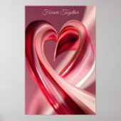 Cherry Vibes Heart Swirl–Modern Love Abstract Art  ポスター (正面)