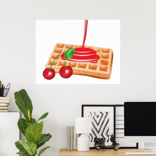 Cherry Waffles Poster ポスター (ホームオフィス)