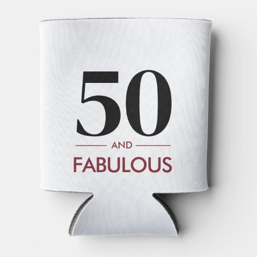 Cherry Wine 50 & Fabulous Modern 50th Birthday 缶クーラー (正面)