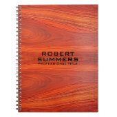 Cherry Wood Custom Typography ノートブック (正面)