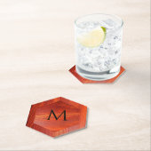 Cherry wood texture custom monogram. ペーパーコースター (インサイチュ)