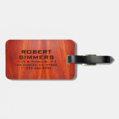 Cherry wood texture custom monoram. ラゲッジタグ (裏面横)