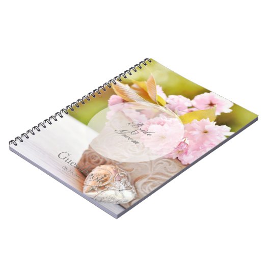 Cherryflows editable結婚's guest book ノートブック (左側)