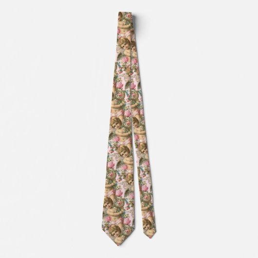 Cherubとビクトリアンバラ、ピンクフローラ ネクタイ (正面)