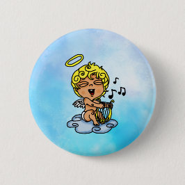 Cherubの遊ハープボタンまたはピン 缶バッジ