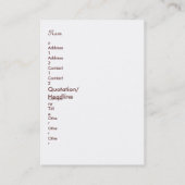 Cherubフランスのヴィンテージスタイルビジネスプロファイルカード 名刺 (裏面)