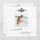 *～* Cherubリングや輪QR写真AR6 RSVP 結婚 招待状 (正面/裏面)