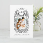 *~* Cherub ビクトリアン QR写真AR6 RSVP 結婚 招待状 (スタンド正面)