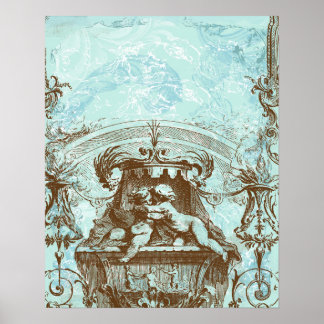 Cherub Angel French Architecture Poster Banner ポスター