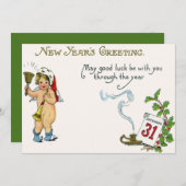 Cherub Angel Hollyカレンダーベルホーン 招待状 (正面/裏面)