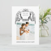 *～* Cherub AR6 ビクトリアン QR PHOTO RSVP 結婚 招待状 (スタンド正面)