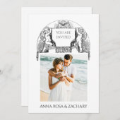 *～* Cherub AR6 ビクトリアン QR PHOTO RSVP 結婚 招待状 (正面/裏面)