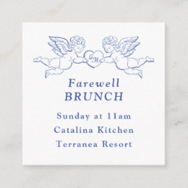 Cherub Cupid Couple Holding Heart Wedding Mini エンクロージャーカード