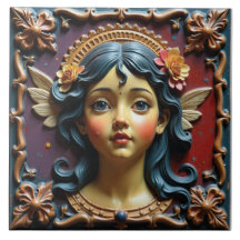 Cherub in Purple and Red