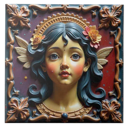 Cherub in Purple and Red タイル (正面)