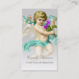 Cherub with Aqua Sash on Any Color Business Card 名刺