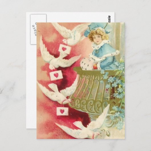 Cherub with Birds ポストカード (正面/裏面)