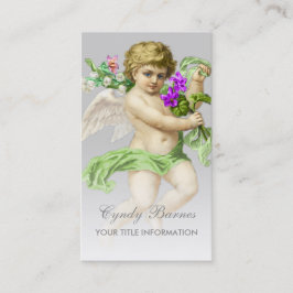 Cherub with Green Sash on Any Color Business Card 名刺