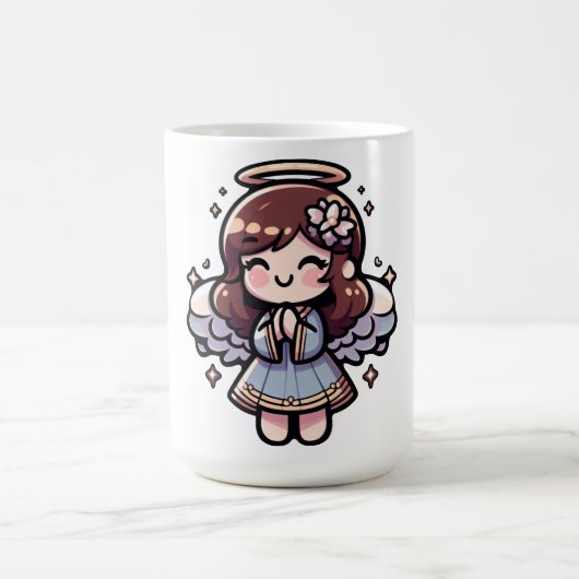 Cherubic Anime Angel – 天使、かわいい、 コーヒーマグカップ (中央)