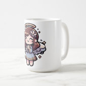 Cherubic Anime Angel – 天使、かわいい、 コーヒーマグカップ (正面右)