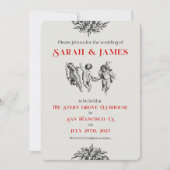 Cherubs結婚式の日付を保存 案内状 (正面)