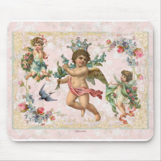 Cherubs & Angelsビクトリアンバラマウスパッドピンク マウスパッド