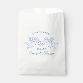 Cherubs Holding Heart Couple Cupids Initials フェイバーバッグ