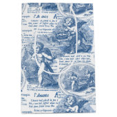 Cherubs in Loveヴィンテージブルートワフランスのール ミディアムペーパーバッグ (正面)