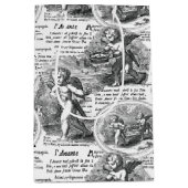 Cherubs in Love Romantic French Toile ミディアムペーパーバッグ (正面)